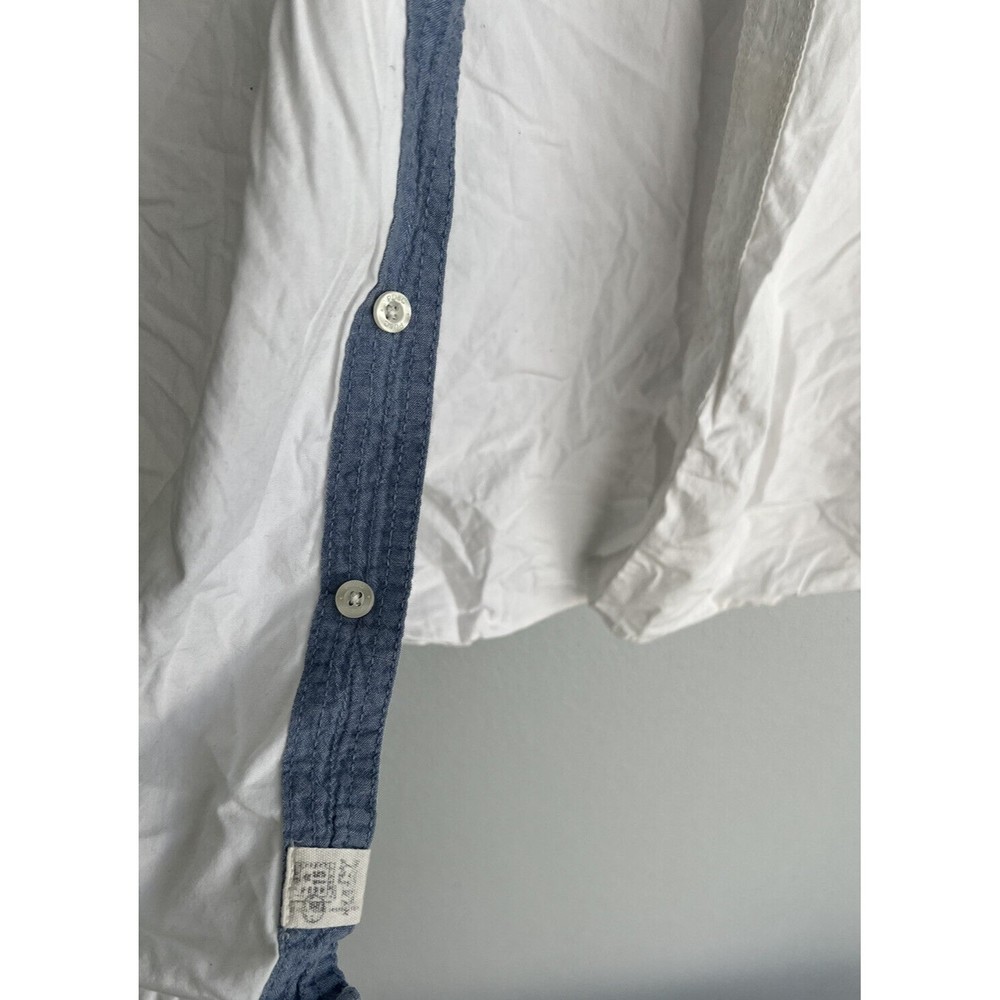 PD&C White Button Down Short Sleeve Collared Polo M - Picture 6 of 10
